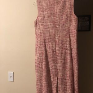 Tweed pink & white dress. Great for fall season